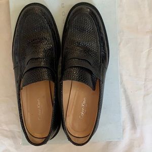 Calvin Klein snakeskin loafers